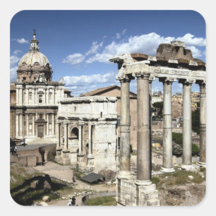 Forum Romanum, Rom, Italien Quadratischer Aufkleber
