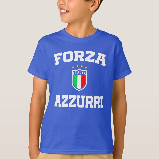 Forza Azzurri Italia Jersey 2021 Football Funs T-S T-Shirt (Vorderseite)