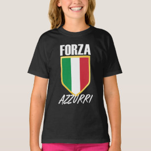 Forza Azzurri Italienischer Flaggenfußball T-Shirt