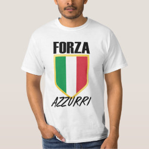 Forza Azzurri Italienischer Flaggenfußball T-Shirt