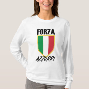 Forza Azzurri Italienischer Flaggenfußball T-Shirt