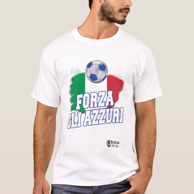 Forza Gli Azzuri Version 1 White T-Shirt (Vorderseite)