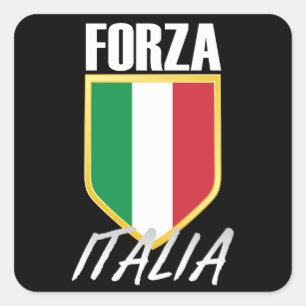 Forza Italia Italia Flag Soccer Quadratischer Aufkleber