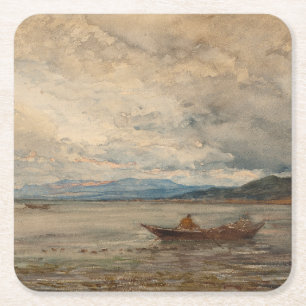 Fos, Environs de Martigues - Félix Ziem Rechteckiger Pappuntersetzer