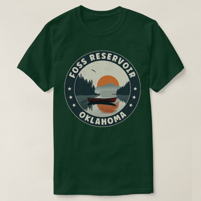 Foss Reservoir Oklahoma Sunset T-Shirt (Design vorne)