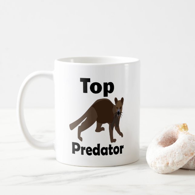 Fossa Madagaskar Fleischfresser Raubtier Kaffeetasse (Mit Donut)