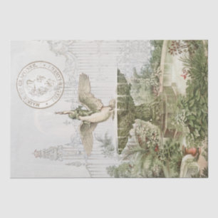 Fosse Swan Garden Vintag Französisch Decoupage Seidenpapier