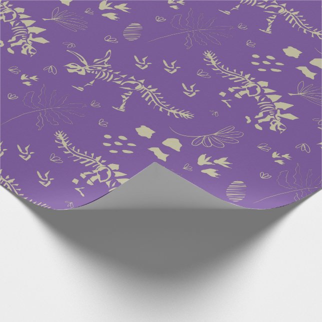 Fossil Digging Dinosaurier Brown und Beige Geschenkpapier (Ecke)