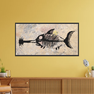 Fossil Fish Guitar Shark Talking Canyons, Ne Print Leinwanddruck