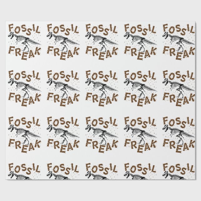 Fossil Freak Paleontology Dinosaurier Knochen Geschenkpapier (Flach)