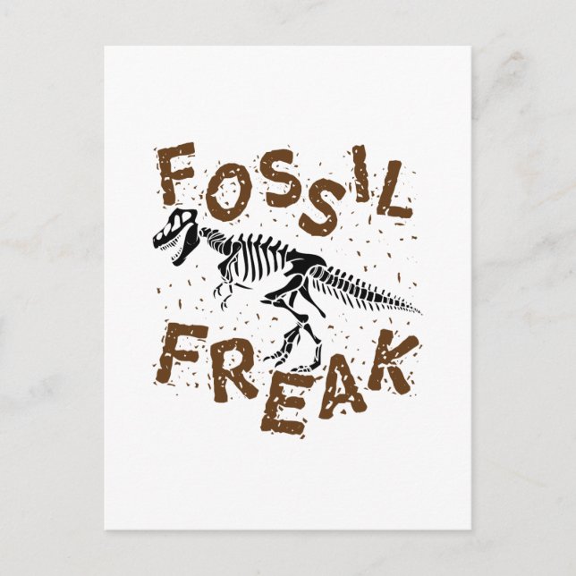 Fossil Freak Paleontology Dinosaurier Knochen Postkarte (Vorderseite)