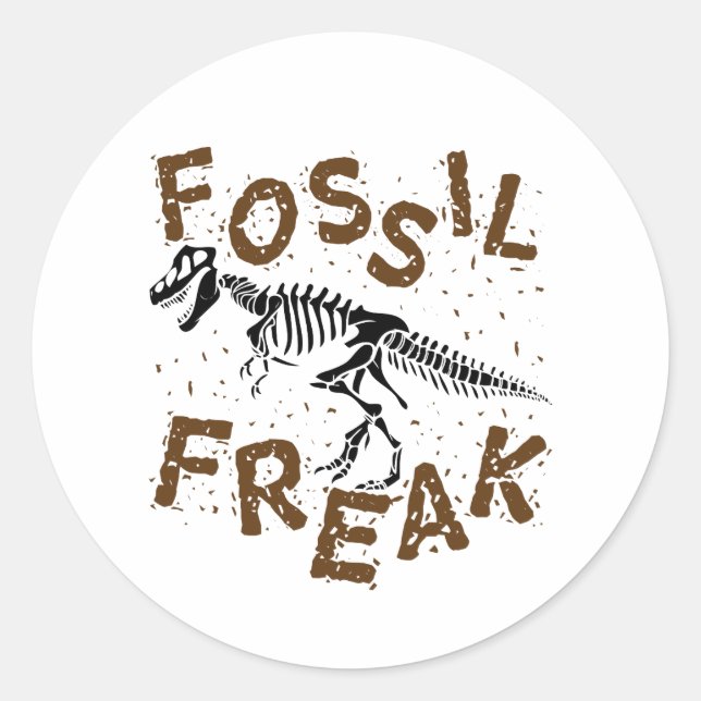 Fossil Freak Paleontology Dinosaurier Knochen Runder Aufkleber (Vorderseite)