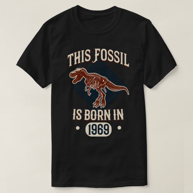 Fossil TRex Funny Birthday S T-Shirt (Design vorne)
