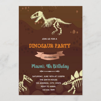 Fossile Dinosaurier - Einladung zum Geburtstag