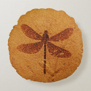 Fossile Libelle Rundes Kissen