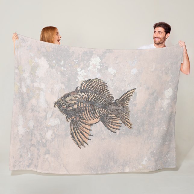 fossiler Fisch Fleecedecke (Beispiel)