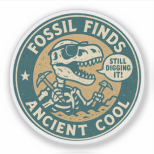 Fossiler Fund Entdeckt Uralten Cool-T-Rex Archäolo Aufkleber