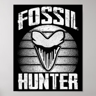 Fossiljäger Megalodon Prähistorischer Haizahn Me Poster