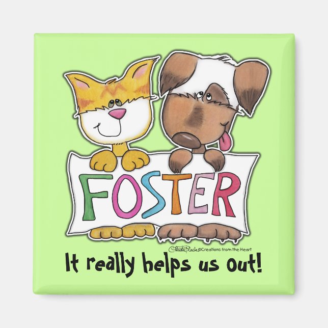 FOSTER-Banner für Hunde und Katzen Magnet (Vorne)