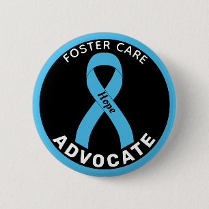 Foster Care Advocate Ribbon Black Button