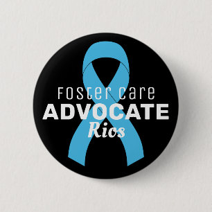 Foster Care Advocate Ribbon Black Button