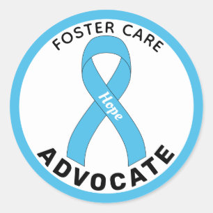 Foster Care Advocate Ribbon White Round Sticker