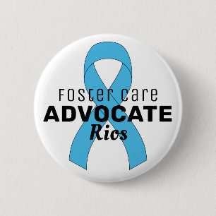 Foster Care Advocation Ribbon White Button