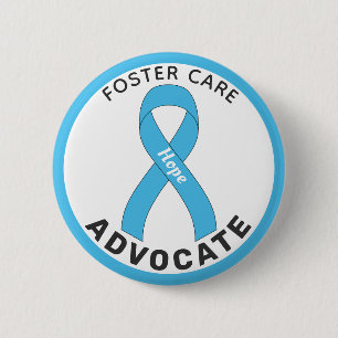 Foster Care Advocation Ribbon White Button