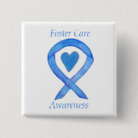 Foster Care Blue Awareness Ribbon Hefttasten