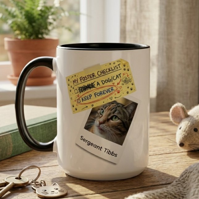 Foster Checklist Für Immer Tierrettung Geschenk Tasse (Fun Pet Foster Fail photo coffee mug)
