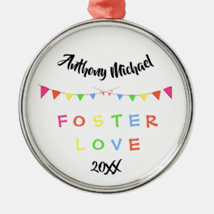 Foster Liebe - Banners Individuelle Name - Datum Ornament Aus Metall