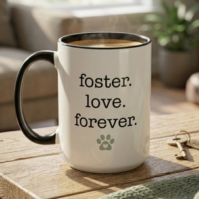 Foster Love Forever Animal Rescue Adoption Gift Tasse (Animal rescue adoption gift mug)