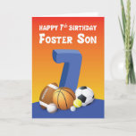 Foster Son 7th Birthday Sports Balls Karte<br><div class="desc">Sie wissen,  dass Ihre Pflegejunges Lieben,  mit Bälle zu spielen,  und diese Karte wäre die perfekte Karte,  um ihm seinen 7. Geburtstag zu schenken. Das wird sicherlich seinen Geburtstag mehr Spaß machen.</div>