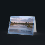 Foster Son, Lake at Morgengrauen Geburtstagskarte Karte<br><div class="desc">Schönes Foto eines Sees bei Morgengrauen mit Wolken, die im Wasser reflektieren. Eine tolle Art, jemandem einen guten Geburtstag zu wünschen. Copyright Norma Cornes.</div>