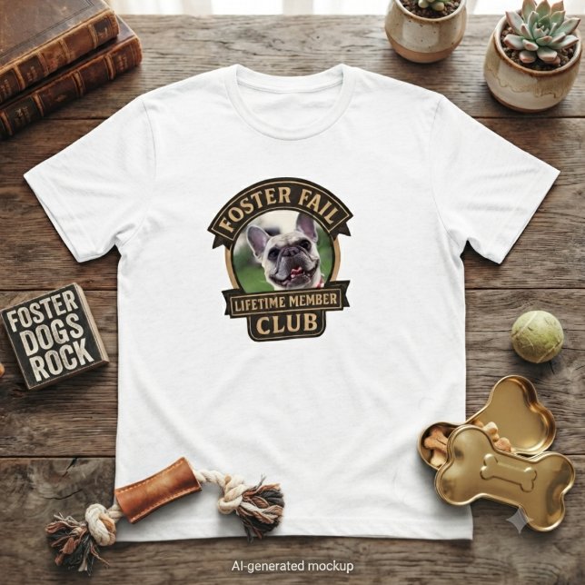 "Foster Versagt" Hunde-Foto Tri-Blend Shirt ("Foster Fail Lifetime Member Club" t-shirt for a proud pet rescue parent.)