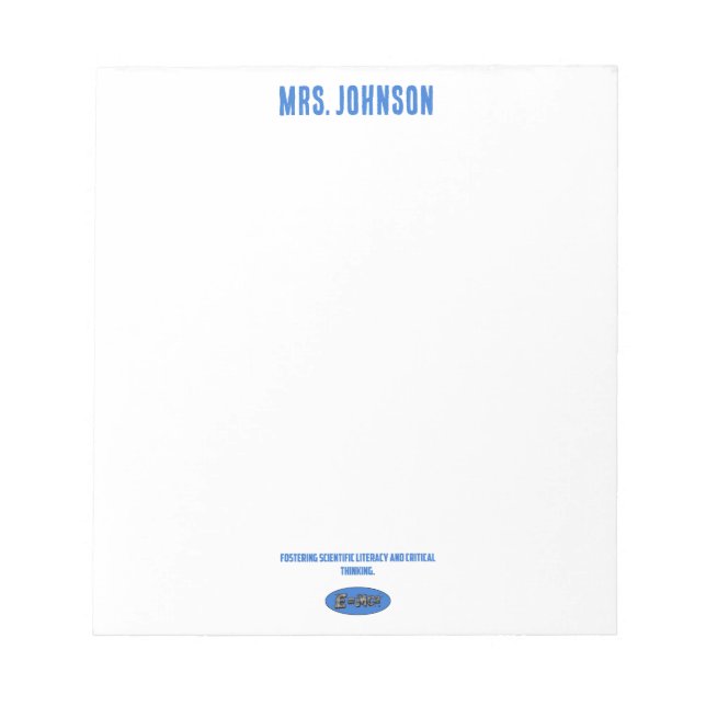 Fostering Scientific Literacy & Critical Thinking Notizblock (Vorderseite)