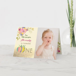 Foto 1. Geburtstag Pumpkin Pink und Goldfall Einladung