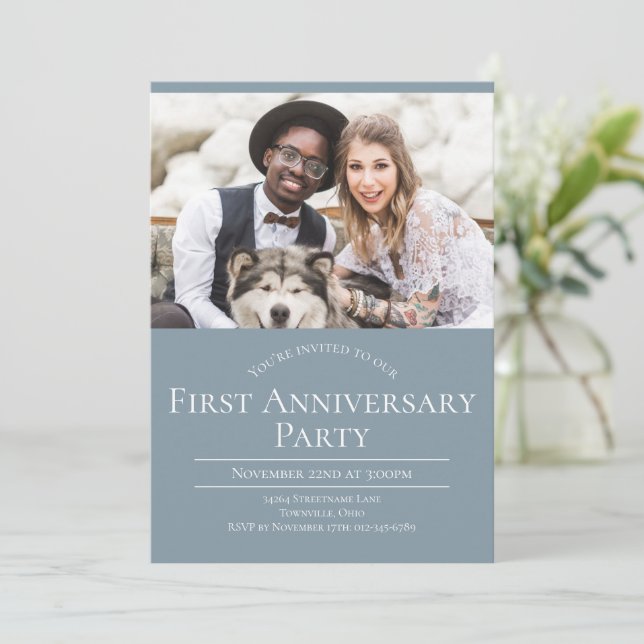 Foto 1. Hochzeitstag Einladung (Stehend Vorderseite)