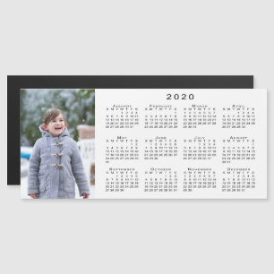 Foto 2020 Kalender auf Weiß hinzufügen Magnetkarte