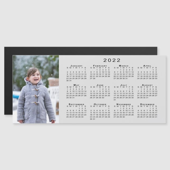 Foto 2022 Kalender auf Gray Magnet hinzufügen