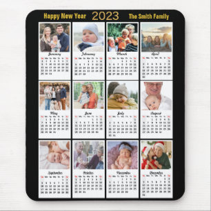 Foto 2023 Kalender 12 Familie Moderne Goldene Schr Mousepad