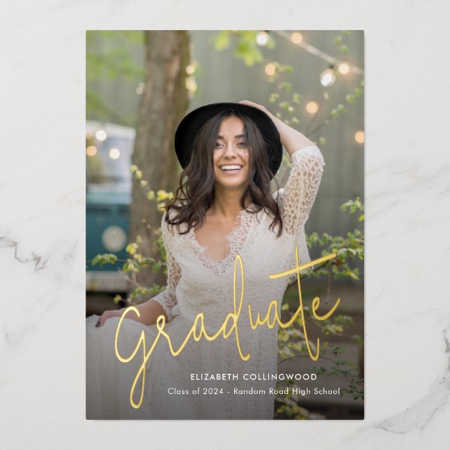 Foto 2024 Abschluss Gold Foil Ankündigung (Vorderseite)