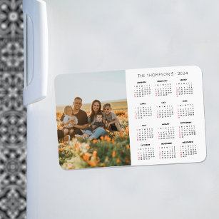 Foto 2024 Kalender 12 Monate Monogramm Magnet