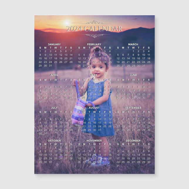 Foto 2024-Kalender hinzufügen | Magnetkarte (Vorderseite)