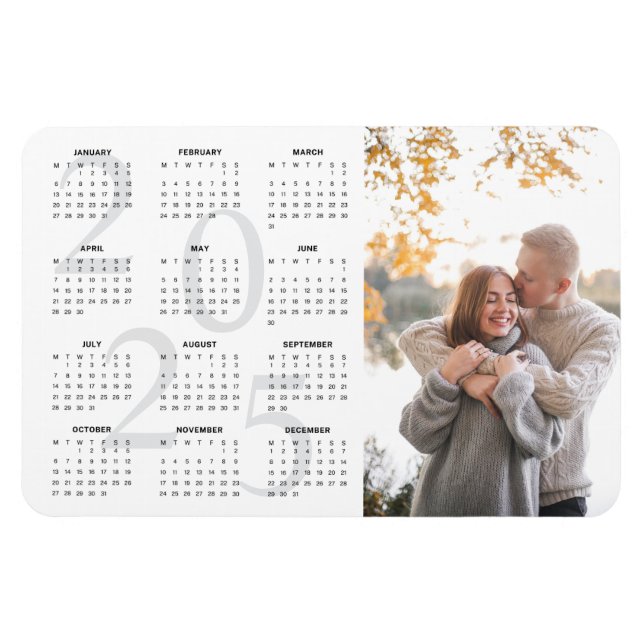 Foto 2025 Monatlicher Kalender Magnet (Horizontal)