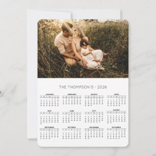 Foto 2026 Kalender 12 Monate Monogramm Feiertagskarte
