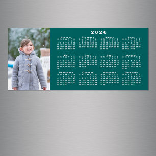 Foto 2026-Kalender auf dem Aquamarinen Magnet hinz