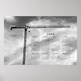 Foto 2026 Kalender der Kunsthandwerkskrane Poster