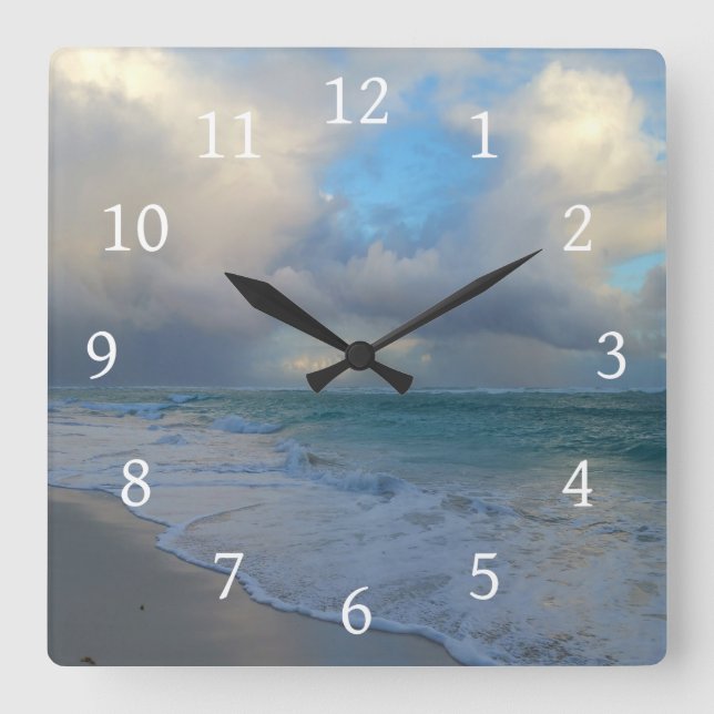 Foto 21 Strand Quadratische Wanduhr (Vorderseite)