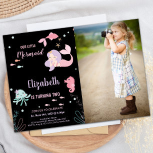 Foto 2. Geburtstag unserer kleinen rosa Meerjungfr Einladung